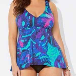 Swimsuit for all Blue Leaves Tankini Swim Top 8